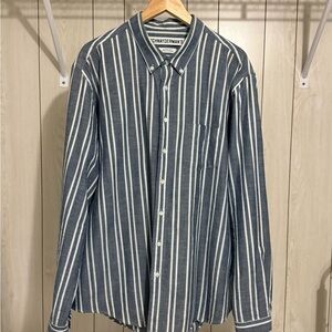 Schnayderman’s Grey Striped Cotton Men's Shirt